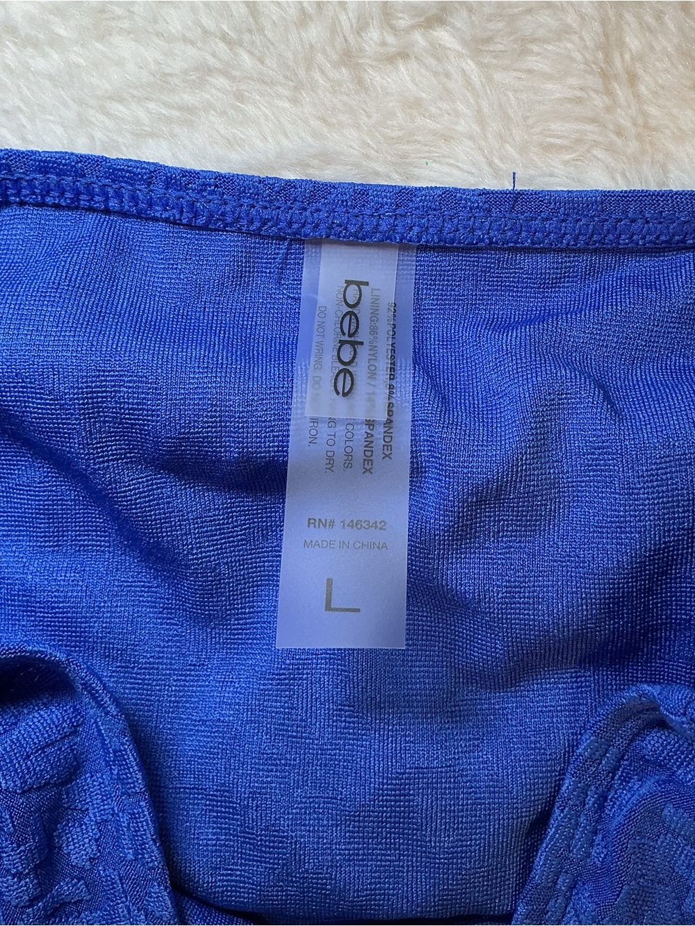 bebe Cobalt Blue Bikini Set with Gold Flower Accents - Picture 7 of 11